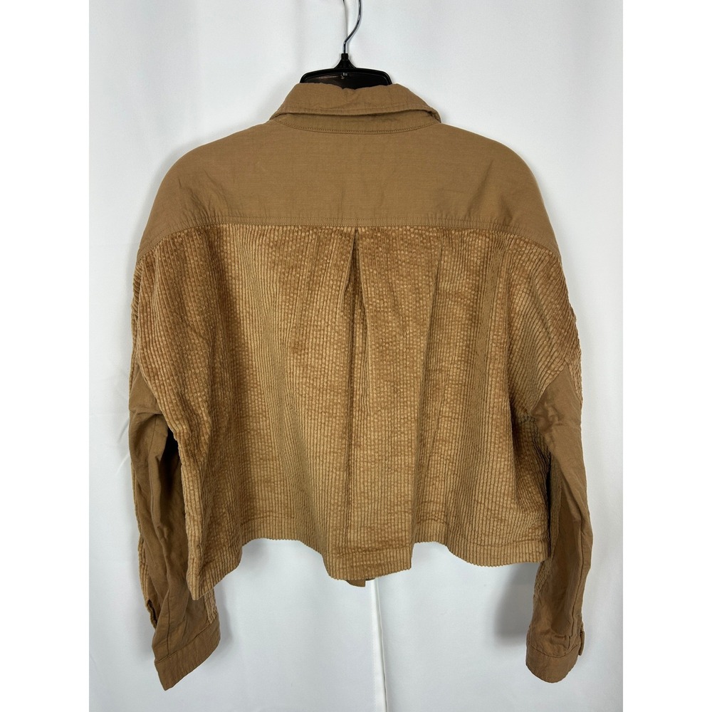 Brown Corduroy Cropped Jacket Saltwater Luxe Sand Western Boho Utility Small - Picture 2 of 7